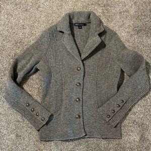 Vtg Brooks Brothers Woman Small Cardigan Notched Collar Metal Buttons Lambswool